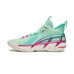Li Ning Cushioning Abrasion Resistant Breathable Support Rebound Mid top Basketball Shoes Men's Green Purple