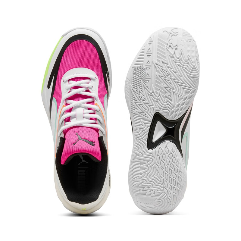 PUMA All Pro Nitro Cushioning Low top Basketball Shoes Unisex Pink White Blue