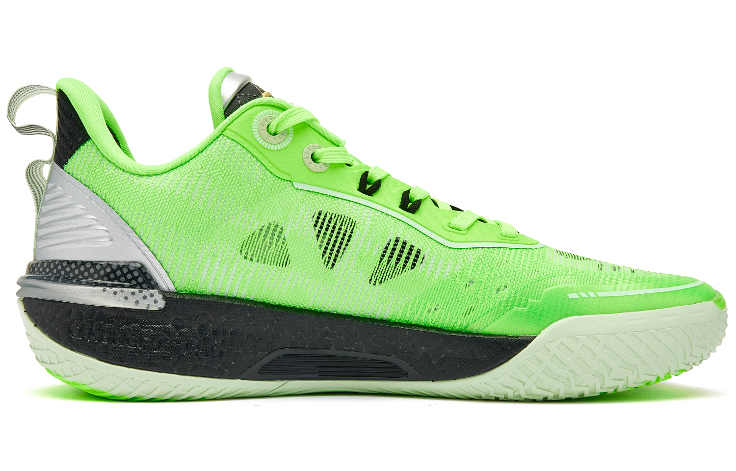 QIAODAN FE2.0 Textile, Synthetic Leather Low top Q KUNGFU TURBO Basketball Shoes Men’s Bright Green Black