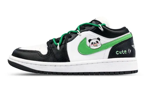Jordan Air Jordan 1 Slip Resistant Low top Vintage Women's Black White Green