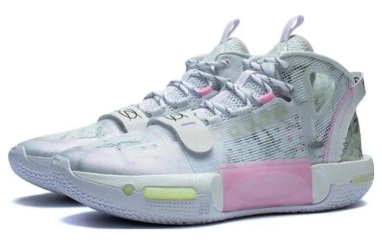 Li Ning Shadow 4 V2 Textile, Synthetic Leather Cushioning Slip Resistant Abrasion Resistant Mid top Basketball Shoes