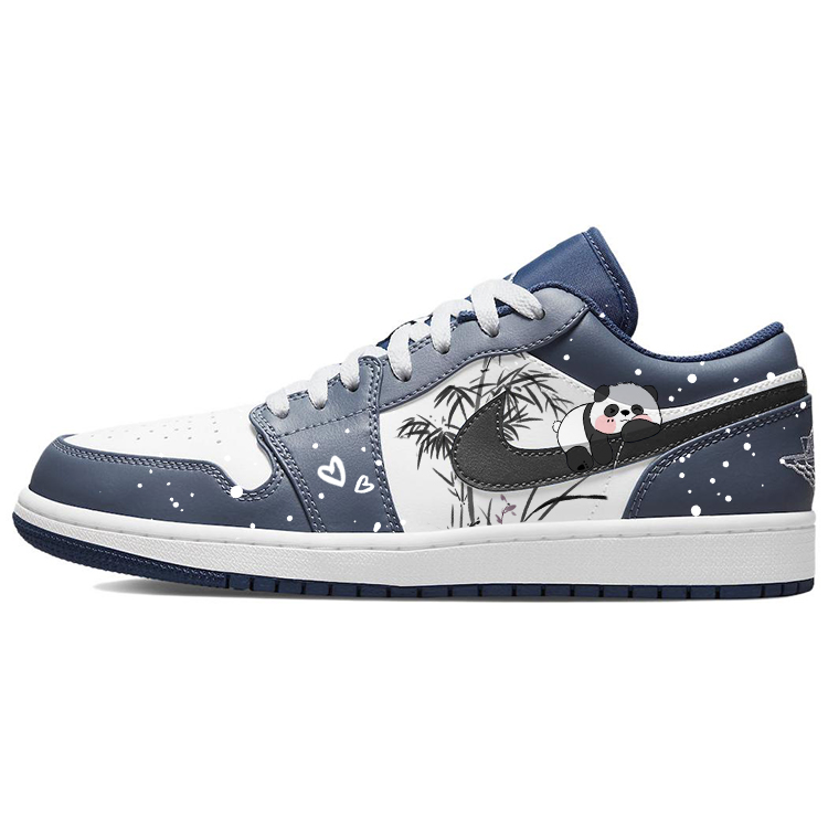 Jordan Air Jordan 1 Abrasion Resistant Slip Resistant Low top Vintage Basketball Shoes Men's Marine Blue