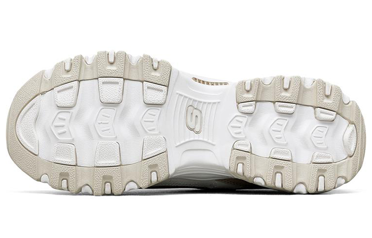 Женские кроссовки Skechers D'LITES 1.0 (бежево-розовые) — Бежевыйбелый / розовый — фото 5