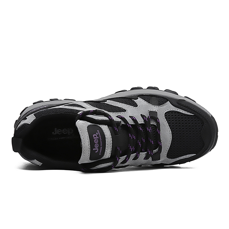 Jeep Athleisure Abrasion Resistant Breathable Low top Mountaineering Shoes Women’s Black Purple