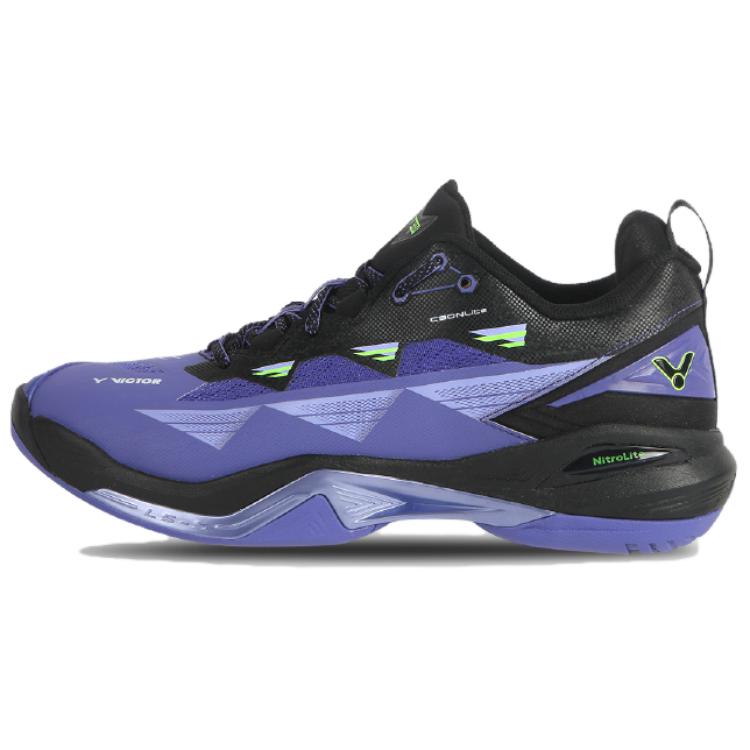 VICTOR C90NLite Cushioning Rebound Low top Badminton Shoes Unisex Black Purple