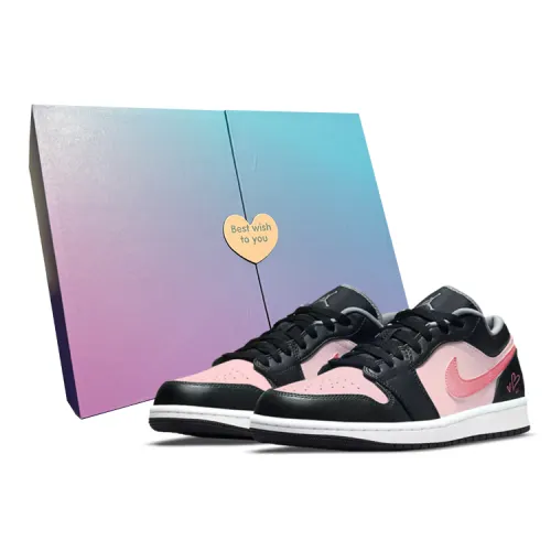 Jordan Air Jordan 1 Vintage Basketball Shoes Men's Low Top Pink/Black