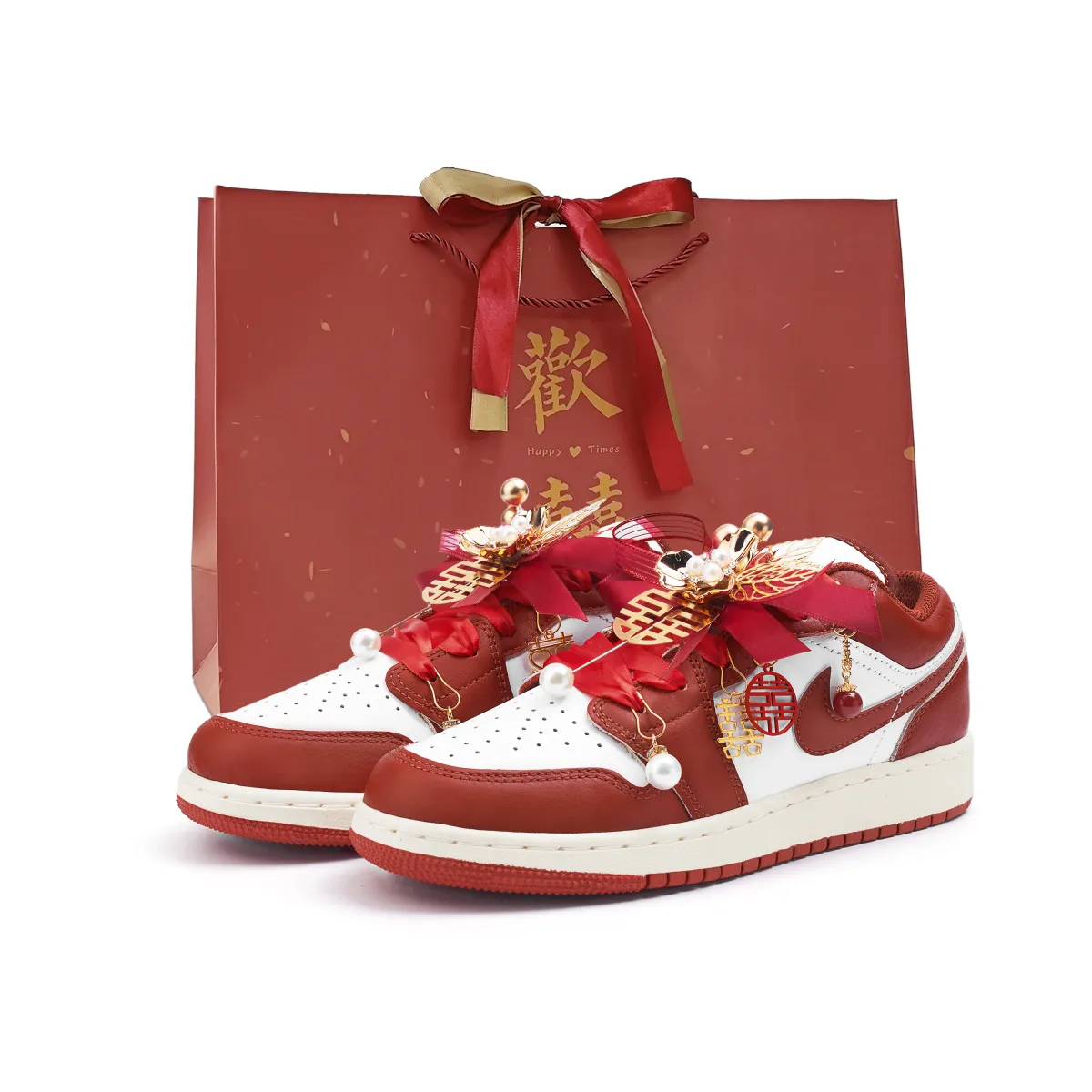 Jordan Air Jordan 1 Low top Vintage Basketball Shoes Women's Red
