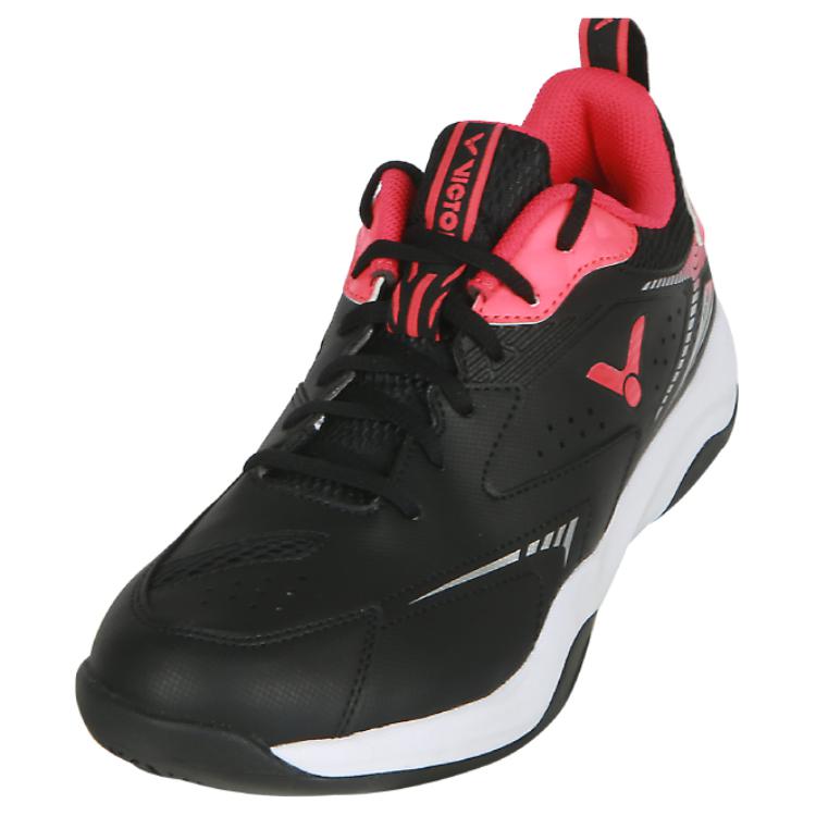 VICTOR Slip Resistant Badminton Shoes Unisex Black Red
