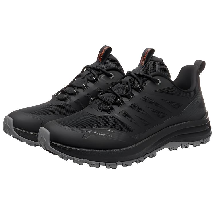TOREAD Cushioning Slip Resistant Abrasion Resistant Lightweight Low top Mountaineering Hiking Shoes Men’s Black