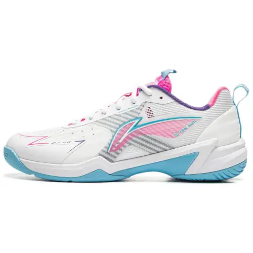 Li Ning Halberd 2 Comfortable And Trendy Slip Resistant Abrasion Resistant Low top Badminton Shoes Unisex White Blue