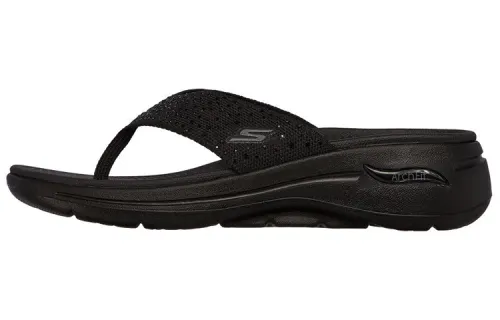 Skechers Go Walk Arch Fit Slip Resistant Slide Slippers Women's Black