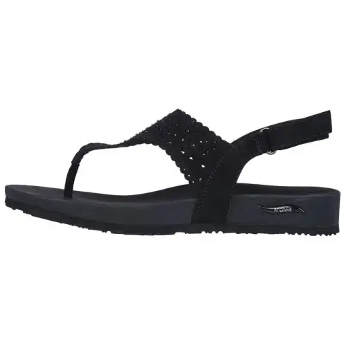 Skechers Arch Fit One Strap Sandals Low Heel Women's Black