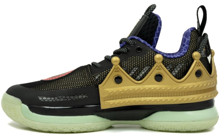 LiNing WOW 7 Wade's Way 7 Crown Limited Edition Stitching Shock Absorbing Anti-Slip Mid-top Basketball Shoes Men's Black Gold