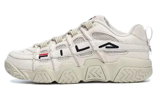 FILA FUSION BUSTER Puffy Shoes Height Increasing Low top Chunky Sneakers Men's Oat