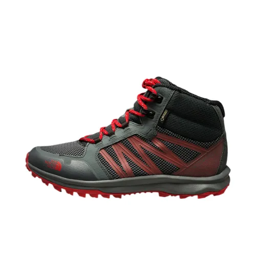 THE NORTH FACE GORE TEX Mid top Mountaineering Shoes Men's Gray Red