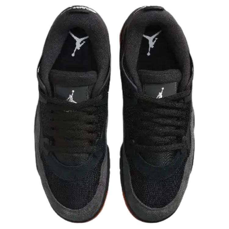 Jordan Air Jordan 4 Slip Resistant Abrasion Resistant Low top Vintage Basketball Shoes Unisex Black