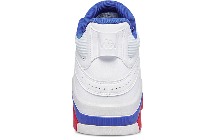 Kappa Textile, Synthetic Leather Cushioning Slip Resistant Mid top Vintage Basketball Shoes Men’s White Blue