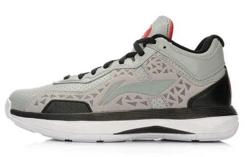 LiNing Li Ning City 4 Wade series shock-absorbing, non-slip, wear-resistant, breathable and rebound mid-top basketball shoes, same style for men and women, gray and black