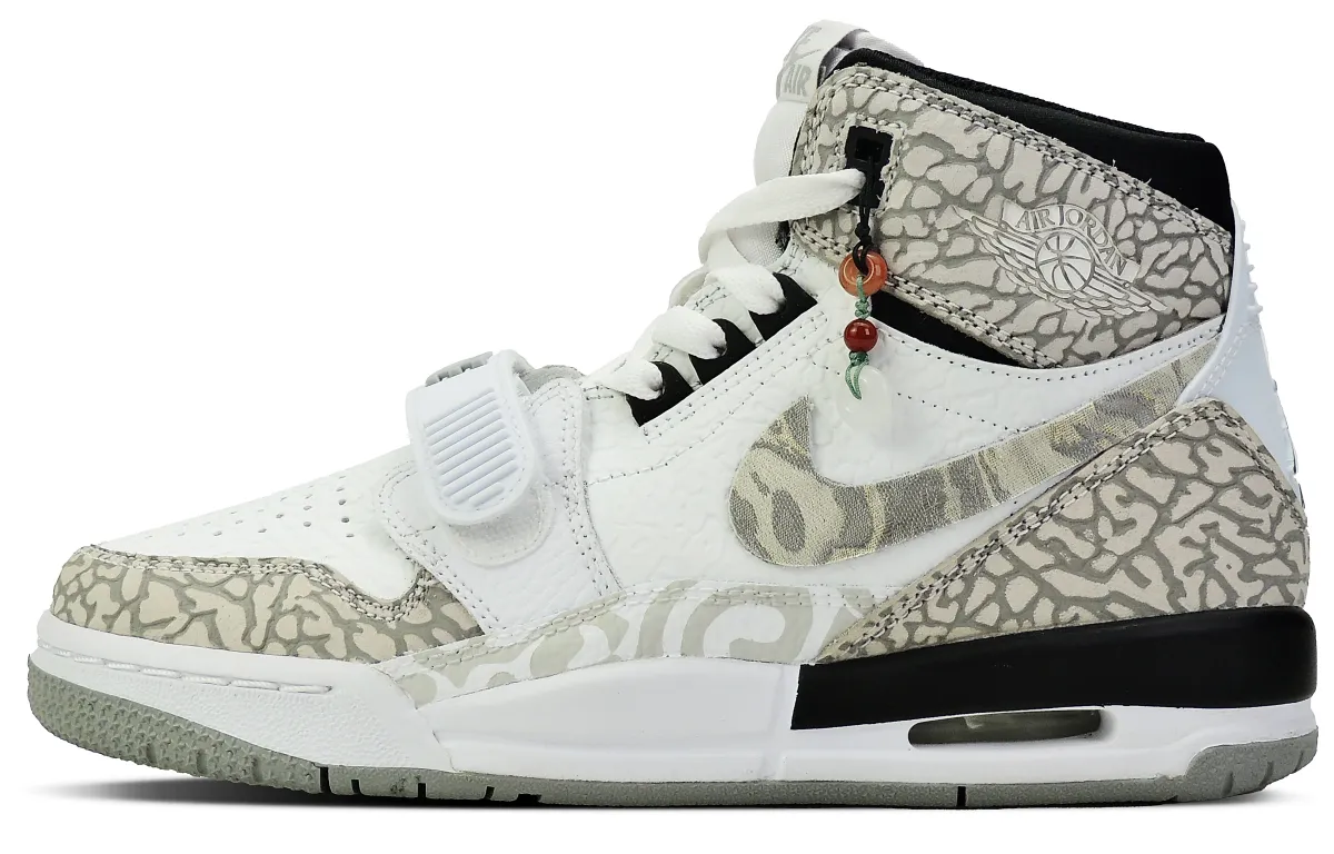 Jordan Legacy 312 Mist Shadow High top Vintage Basketball Shoes Women's White Cement