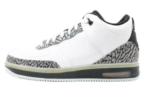 Jordan Air Jordan Fusion 3 Cushioning, Wear Resistant Mid top Vintage Basketball Shoes Men's White