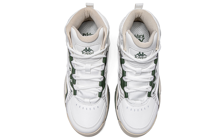 Kappa Athleisure Abrasion Resistant Abrasion Resistant High top Vintage Basketball Shoes Unisex White Green