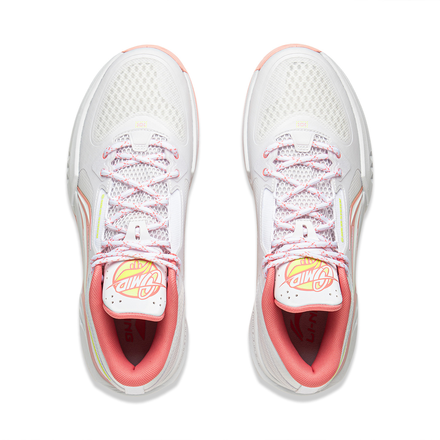 Li Ning Light Speed 3mid Mid top Basketball Shoes Men’s Standard White Peach Rouge Pink