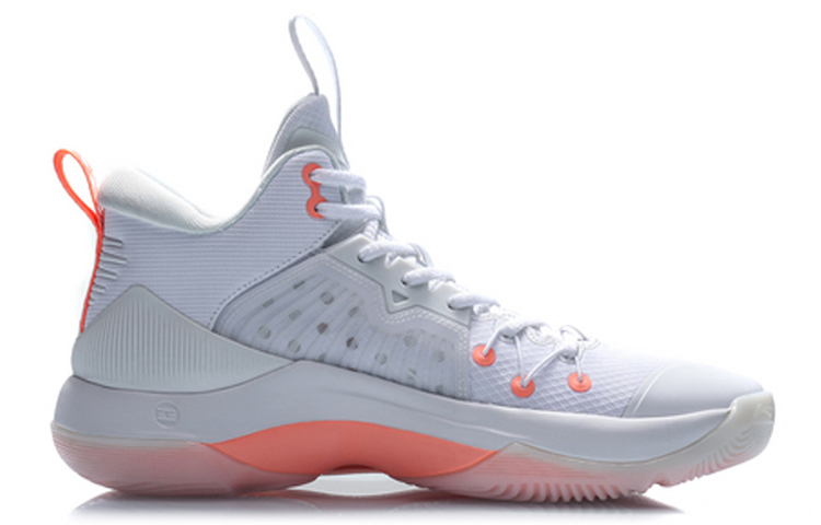 Li Ning Pu Lightweight, Wear resistant, And Non slip Mid top Performance Basketball Shoes Men’s White