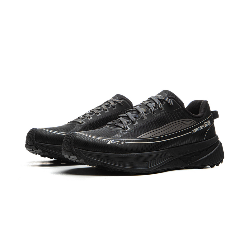 Li Ning Outdoor CF Tracing, Hiking Scenery Abrasion Resistant Reflective Rebound Low top Hiking Shoes Unisex Black