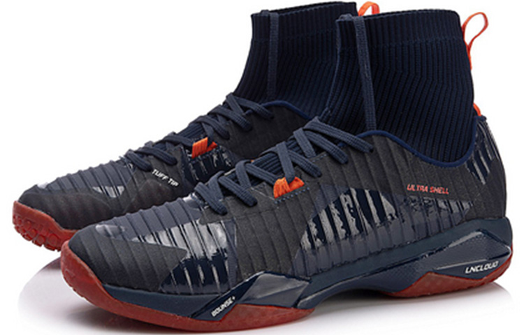 Li Ning Frontier Shadow Pro Cushioning Lightweight Abrasion Resistant Slip Resistant High top Badminton Shoes Unisex