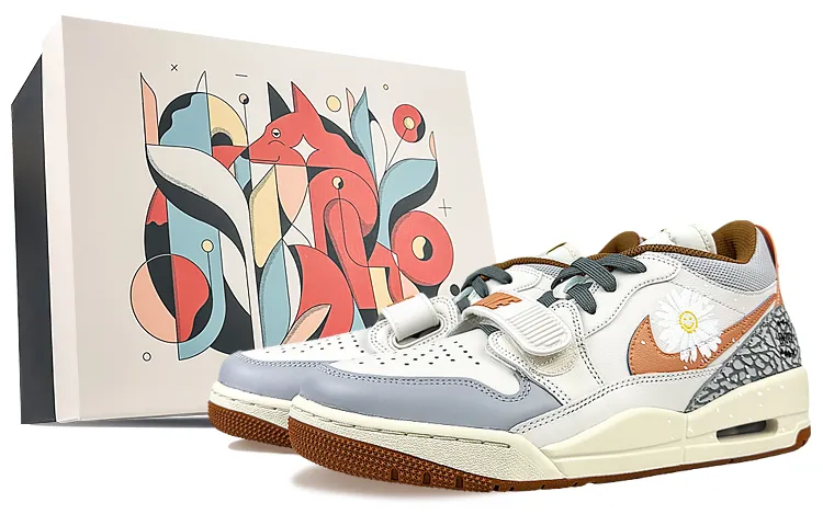 Jordan Legacy 312 Low top Vintage Basketball Shoes Men's Beige Orange