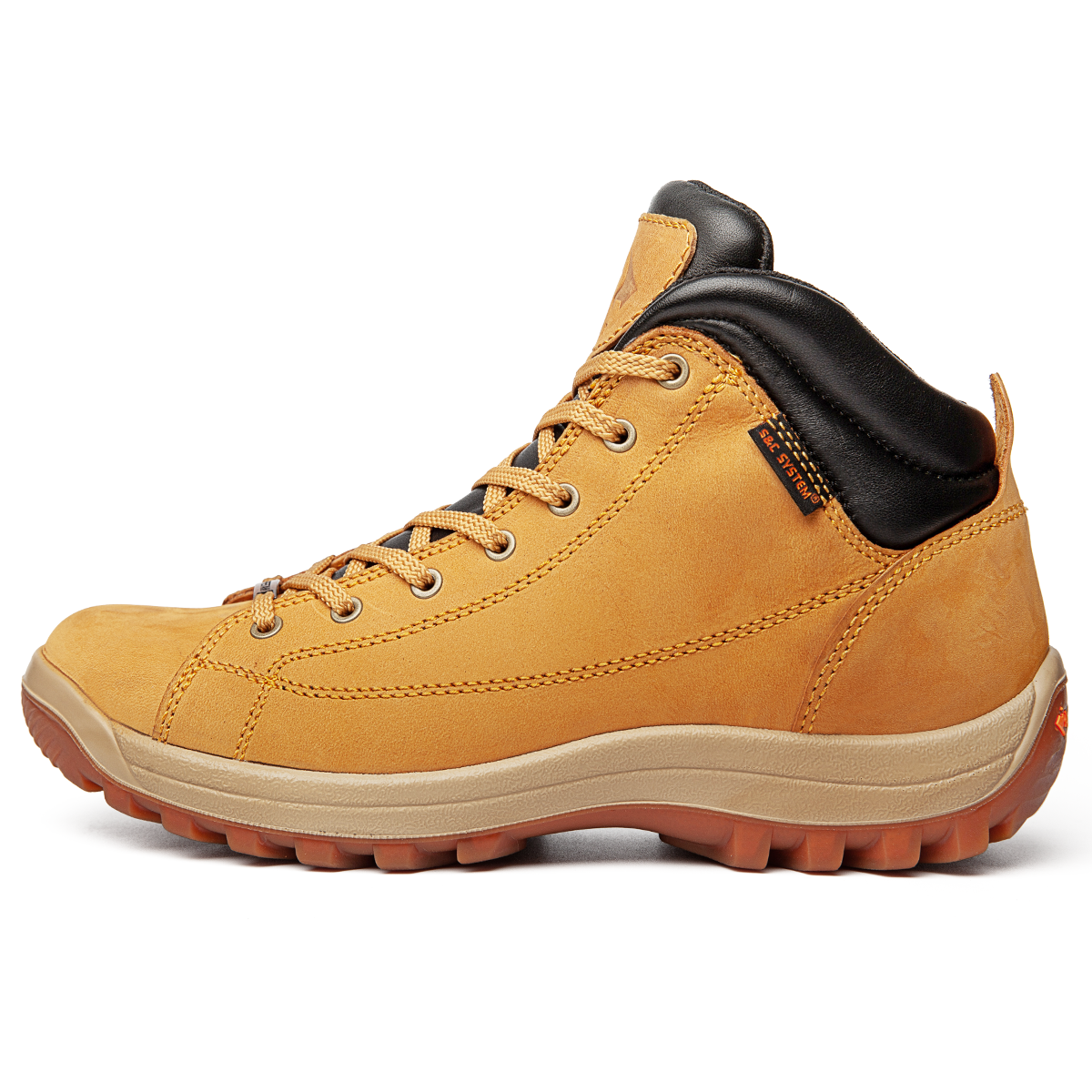 SLEADER Rock Collection Slip Resistant Waterproof Grip Mid top Hiking Shoes Men’s Wheat Yellow