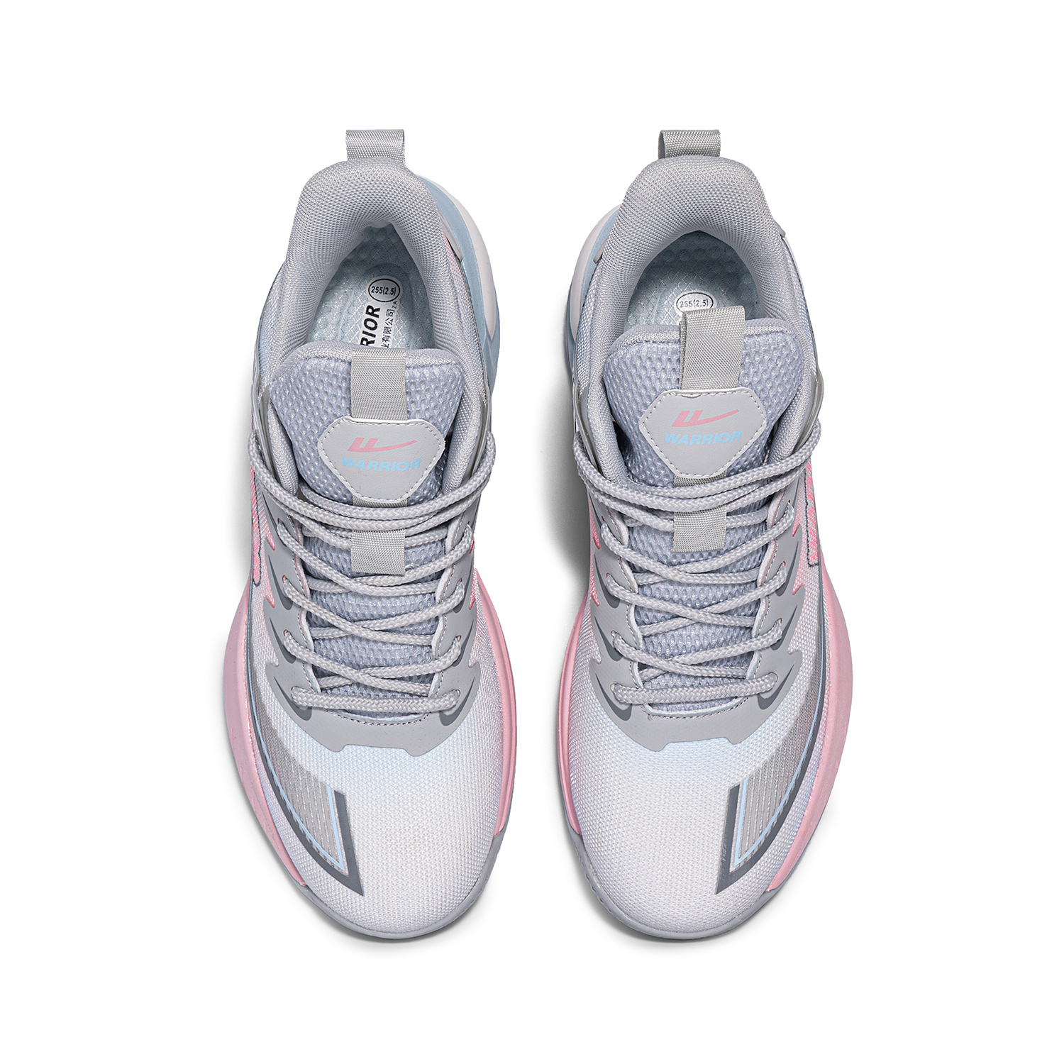 Warrior Abrasion Resistant Breathable Coverage Low top Basketball Shoes Men’s Gray Pink Blue