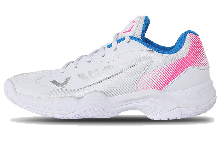 VICTOR Comfortable Cushioning Slip Resistant Abrasion Resistant Breathable Low top Badminton Shoes Men’s Pearl White