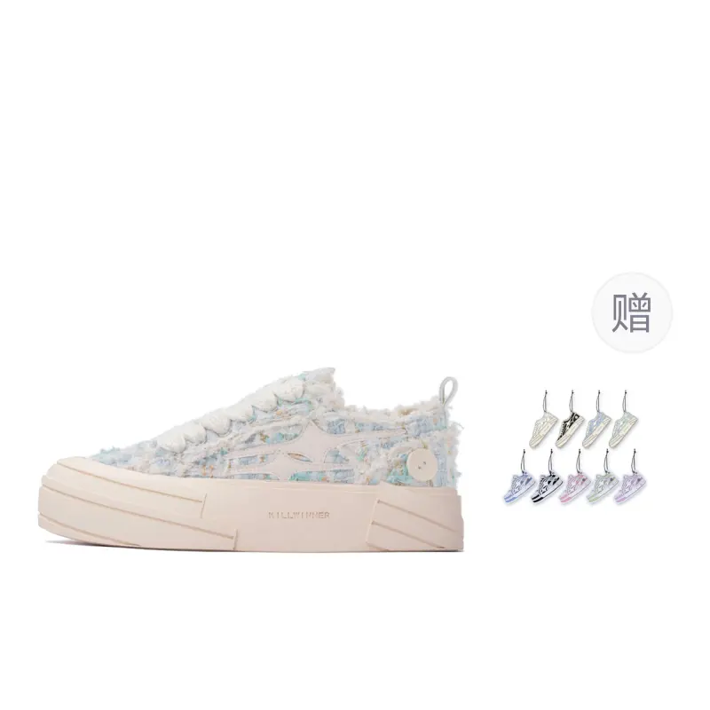 KILLWINNER Noah's Ark Abrasion Resistant Slip Resistant Low top Canvas Shoes Unisex Beige Blue