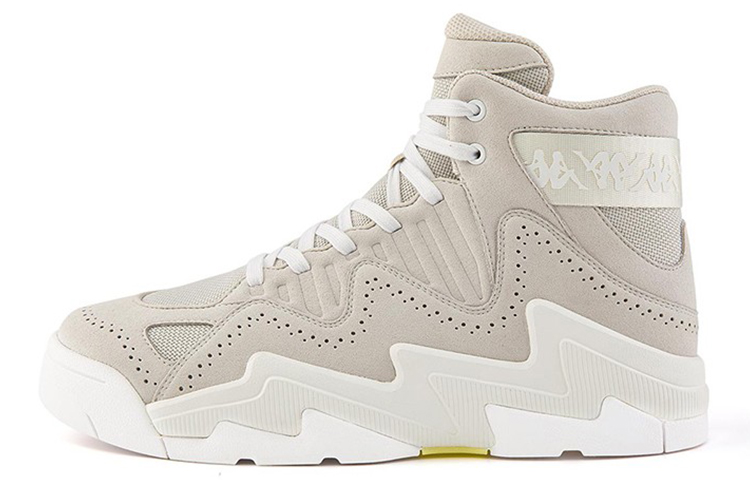 Kappa Textile, Synthetic Leather Slip Resistant Abrasion Resistant High top Vintage Basketball Shoes Unisex Khaki