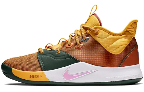 Nike PG 3 All-Star Pickle Pepper 3 Paul George Round head lace shock-absorbing, anti-slip and wear-resistant, low top practical basketball shoes, men's yellow 2019 All-Star