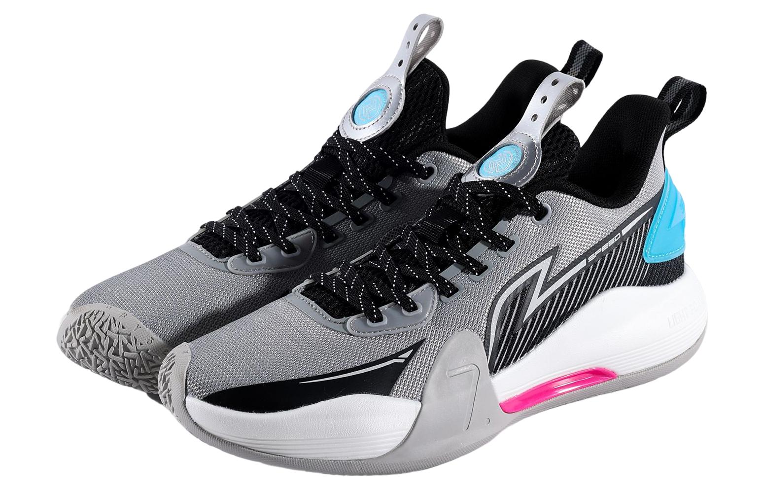 Li Ning Speed 7 Cushioning Slip Resistant Abrasion Resistant Low top Basketball Shoes Men’s Gray Black Blue