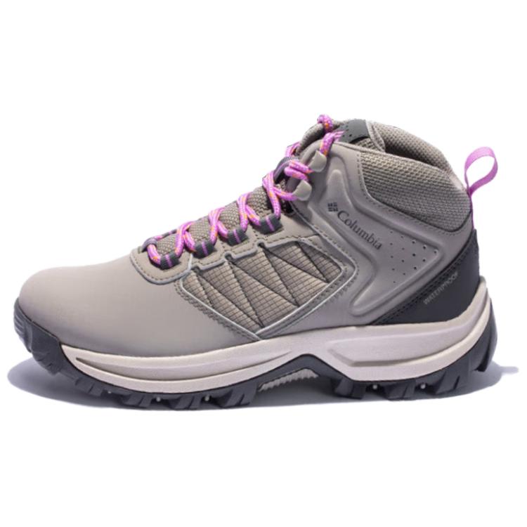 Columbia Slip Resistant Abrasion Resistant Mid top Mountaineering Shoes Women’s Gray Pink