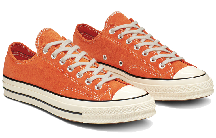 Кеды Converse 1970s Suede Chuck Low Top (оранжево-белые) — Оранжевый / белый — фото 3