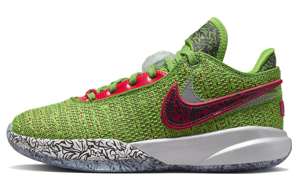 Nike LeBron 20 \"Christmas\" James 20 round head comfortable shock-absorbing, anti-slip and wear-resistant low top practical basketball shoes men's green foreign version