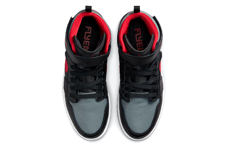 Jordan 1 High FlyEase Black Gym Red Smoke Grey