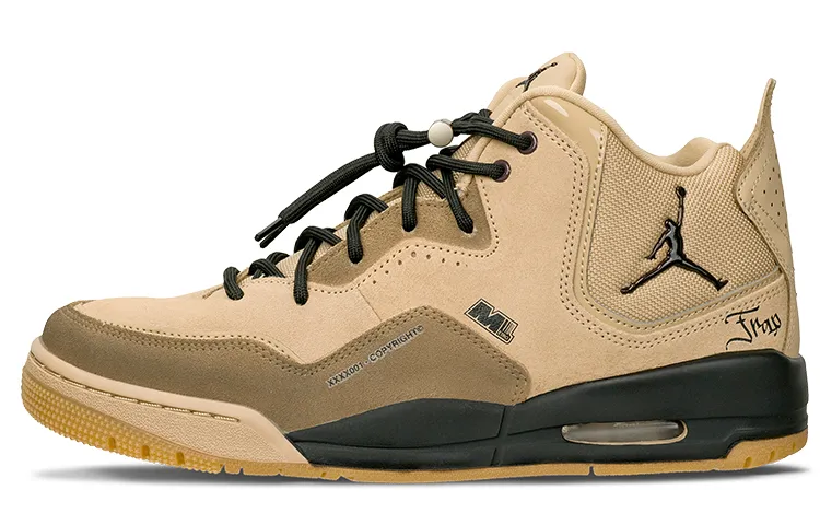 Jordan Courtside 23 Slip Resistant Abrasion Resistant Mid top Vintage Basketball Shoes Men's Brown