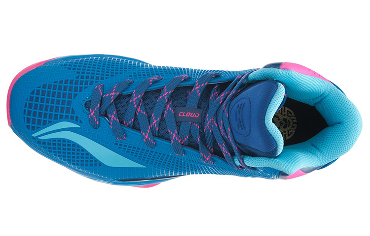 Li Ning Phantom Support High top Basketball Shoes Unisex Blue Red