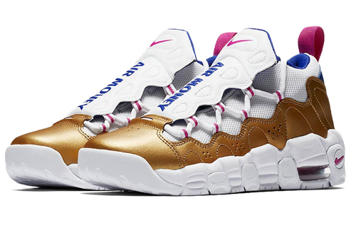 Женские кроссовки Nike Air More Money (бело-золотые) — фото 4