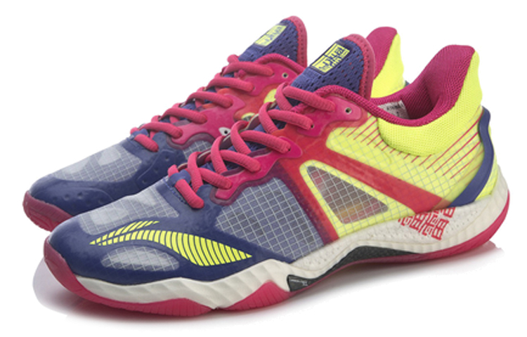 Li Ning Badminton Shoes Women’s Low Top Flower Blue/Purple