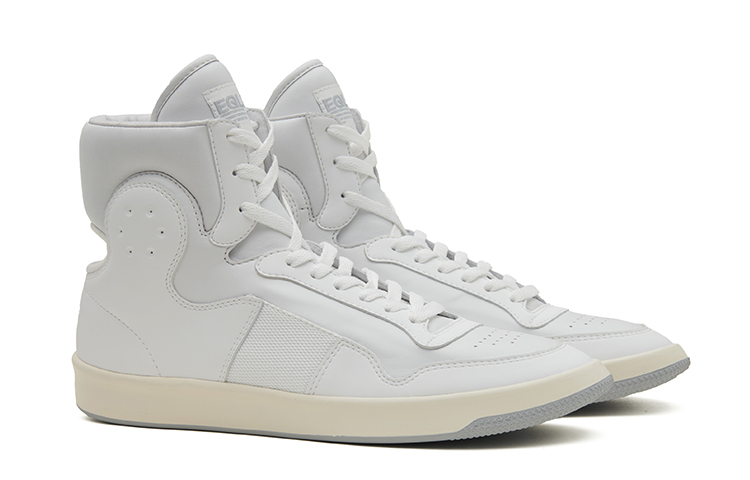 EQLZ EQUALIZER 1970 Lightweight High top Vintage Basketball Shoes White Gardenia Made In USA Nappa Genuine Leather