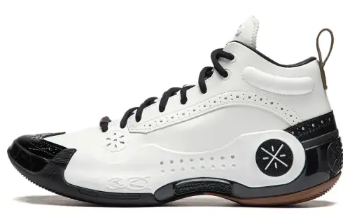 LiNing WOW 10 gentleman non-slip wear-resistant mid-top basketball shoes men's black and white