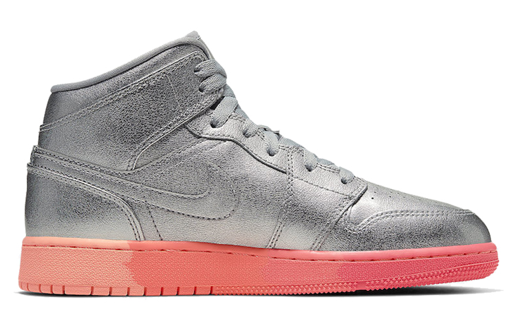 Jordan 1 Mid GS Metallic Silver Pink Crimson