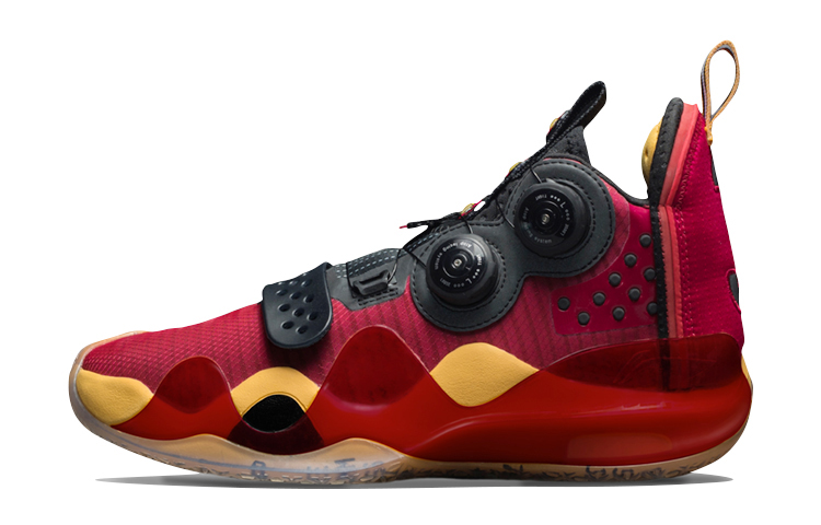 Li Ning WOW 8 Mesh Cushioning Slip Resistant Abrasion Resistant High top Basketball Shoes Men’s Red