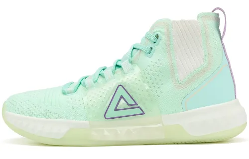 PEAK Spark 3 Cushioning Abrasion Resistant High top Basketball Shoes Men's White Green